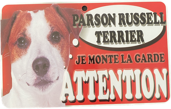 Plaque en métal Parson Russel Terrier