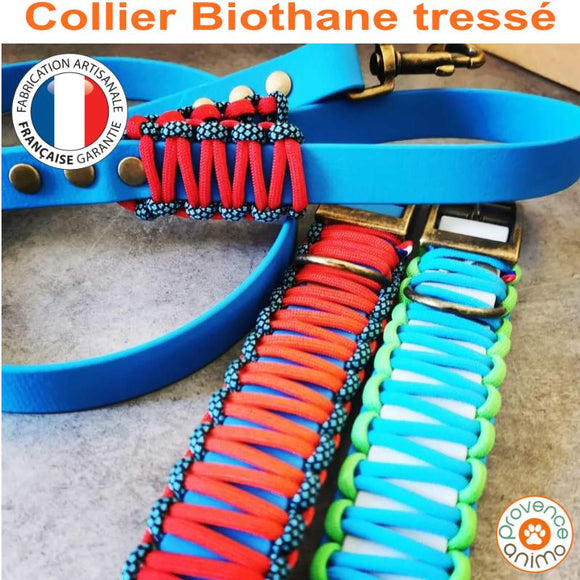 Collier BIOTHANE tressé avec de la paracord