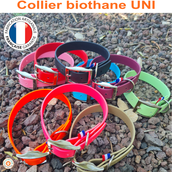 Collier BIOTHANE UNI - personnalisable - fabrication artisanale