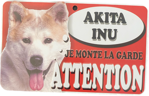 Plaque en métal Akita inu