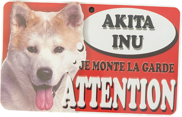 Plaque en métal Akita inu