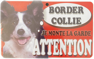 Plaque en métal Border Collie