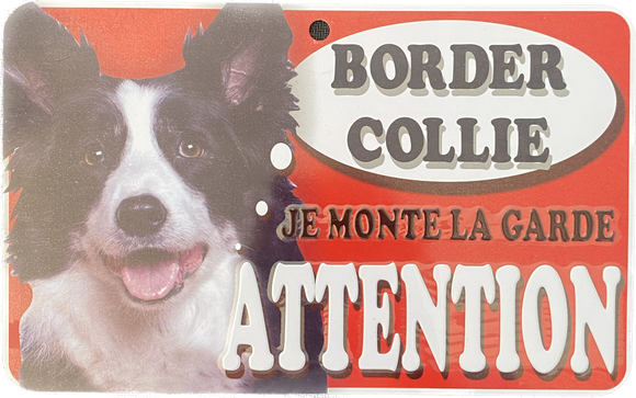 Plaque en métal Border Collie