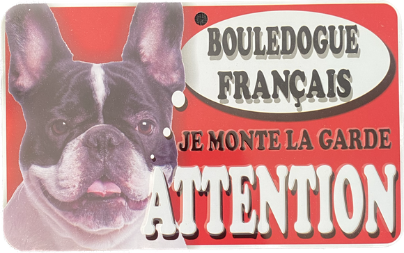 Plaque en métal Bouledogue Français