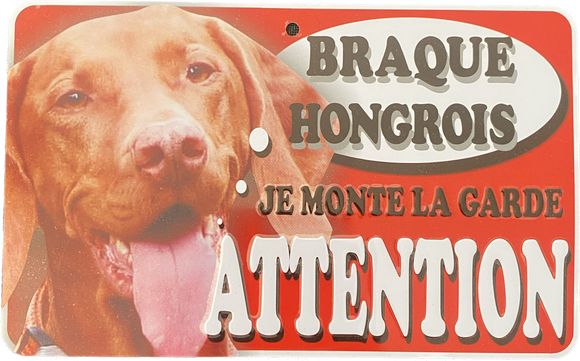 Plaque en métal Braque Hongrois