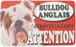 Plaque en métal Bulldog Anglais