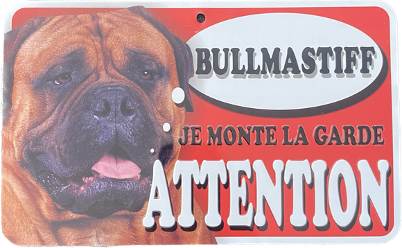 Plaque en métal Bullmastiff