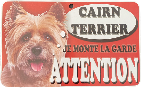 Plaque en métal Cairn Terrier