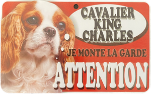 Plaque en métal Cavalier King Charles