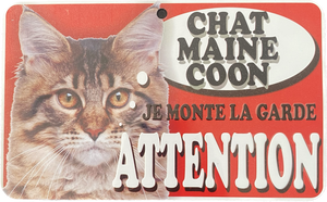 Plaque en métal Chat Maine Coon