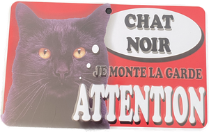 Plaque en métal Chat Noir