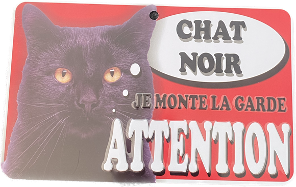 Plaque en métal Chat Noir