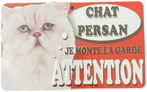 Plaque en métal Chat Persan