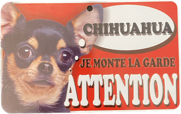 Plaque en métal Chihuahua 2