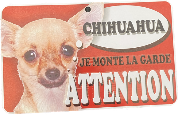 Plaque en métal Chihuahua