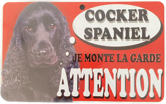 Plaque en métal Cocker Spaniel