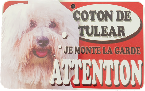 Plaque en métal Coton De Tulear