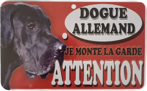 Plaque en métal Dogue Allemand