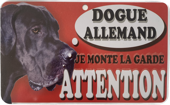 Plaque en métal Dogue Allemand