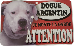 Plaque en métal Dogue Argentin