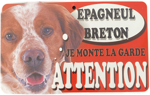 Plaque en métal Epagneul Breton