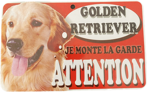 Plaque en métal Golden Retriever