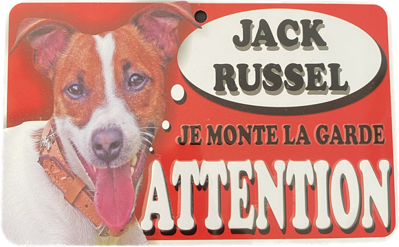 Plaque en métal Jack Russel