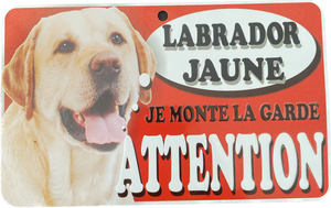 Plaque en métal Labrador Jaune
