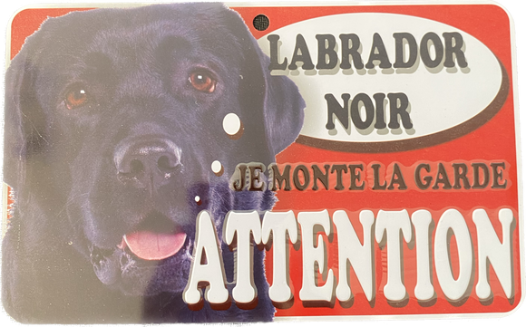 Plaque en métal Labrador Noir