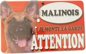Plaque en métal Malinois
