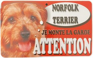 Plaque en métal Norfolk Terrier