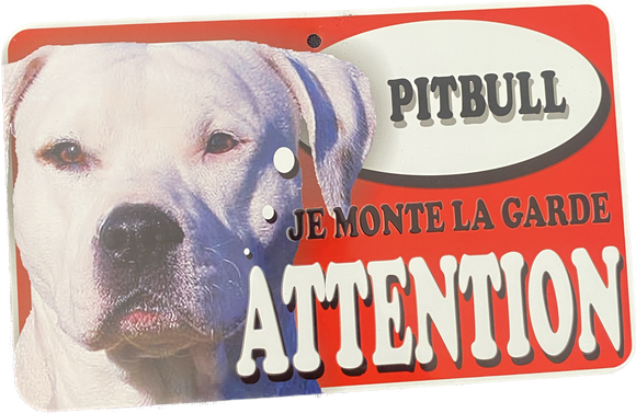 Plaque en métal Pitbull