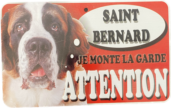 Plaque en métal Saint Bernard