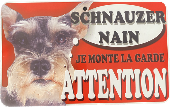 Plaque en métal Schnauzer Nain