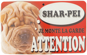 Plaque en métal Shar-Pei