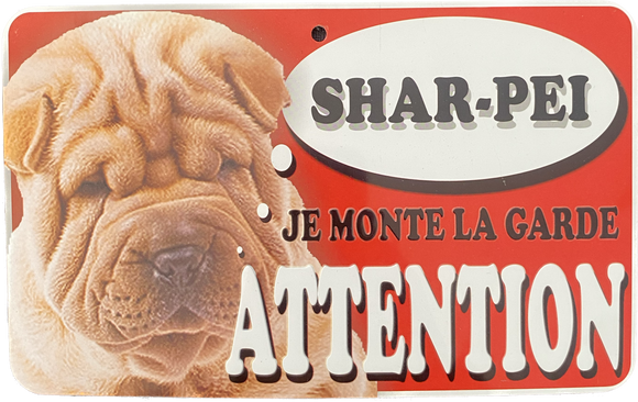 Plaque en métal Shar-Pei