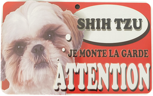Plaque en métal Shih Tzu