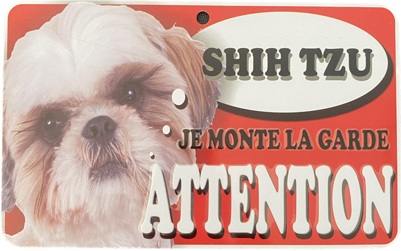 Plaque en métal Shih Tzu