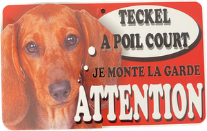 Plaque en métal Teckel a Poil Court