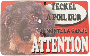 Plaque en métal Teckel a Poil Dur