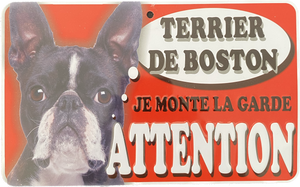 Plaque en métal Terrier de Boston