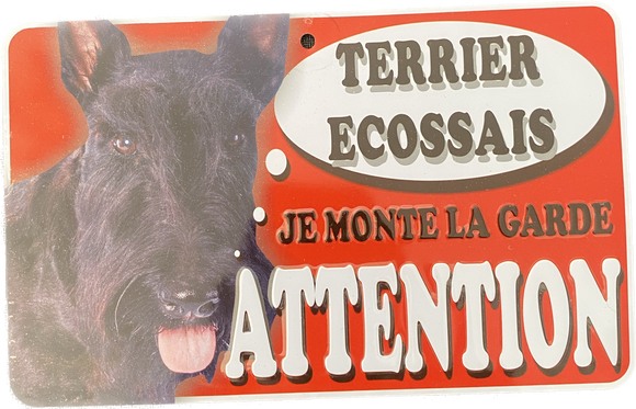 Plaque en métal Terrier Ecossais