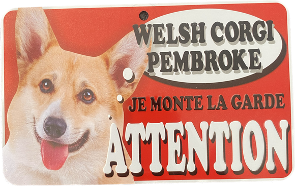 Plaque en métal Welsh Corgi Pembroke