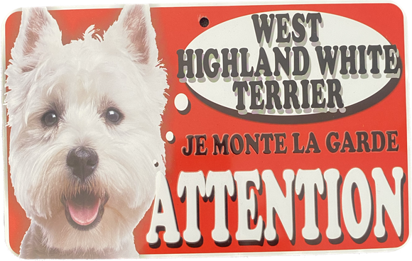 Plaque en métal West Highland White Terrier