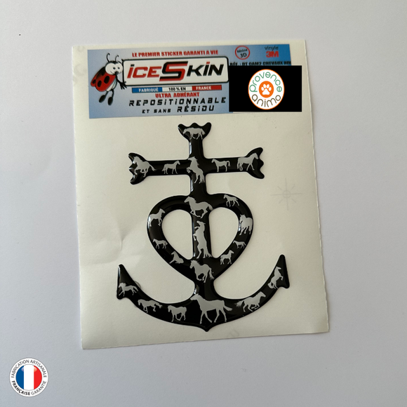 Sticker repositionnable - Croix de Camargue Chevaux 2