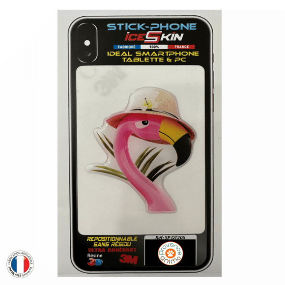 Sticker repositionnable pour téléphone - Flamant rose