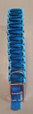 Collier chien BIOTHANE BLEU tressé Paracord Turquoise/Ciel