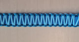 Collier chien BIOTHANE BLEU tressé Paracord Turquoise/Ciel