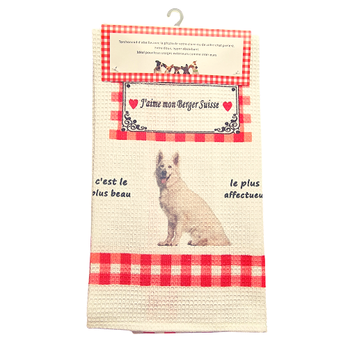 Torchon de cuisine CHIEN - BERGER BLANC SUISSE