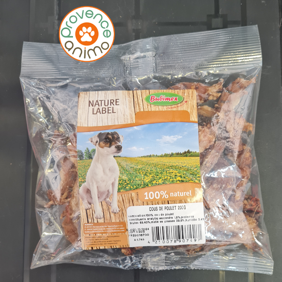 Cou de poulet séché pour chien